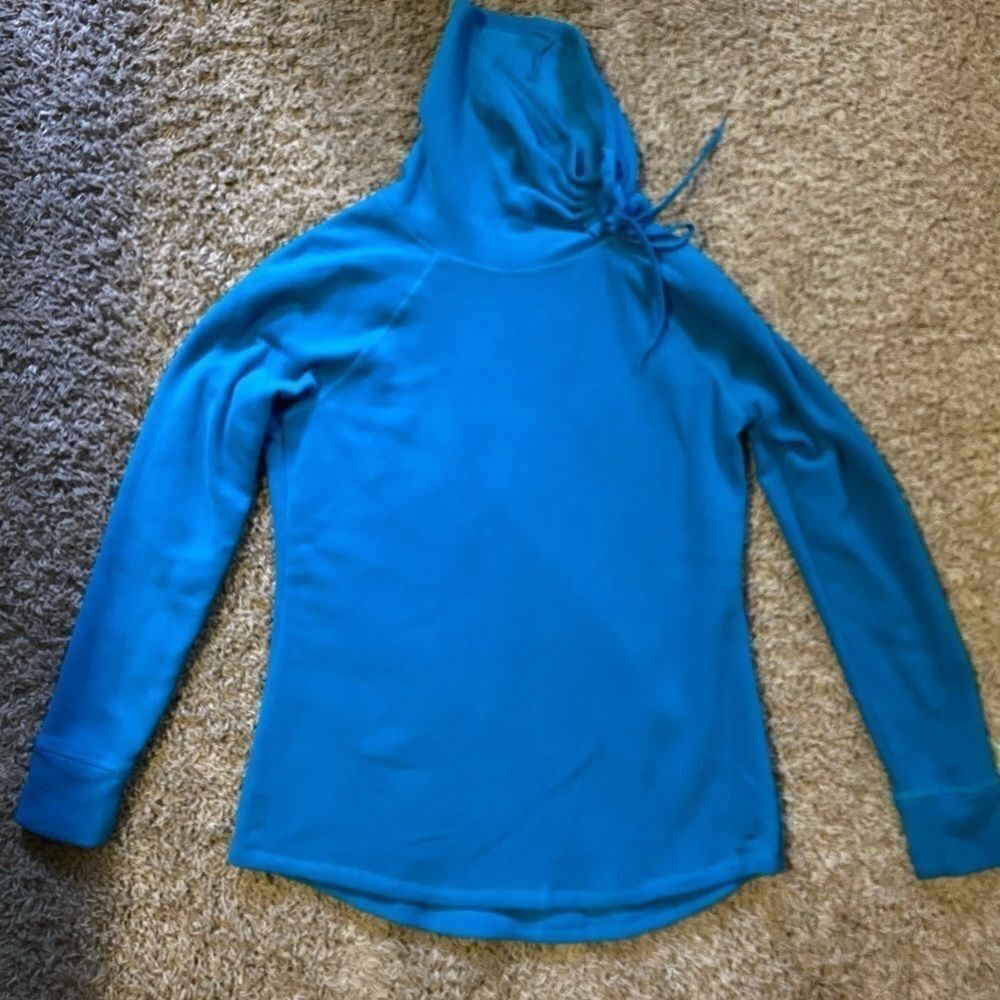 Champion blue fleece adjustable neck pullover sz S